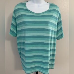 Orvis Teal Striped Short Sleeve Tee